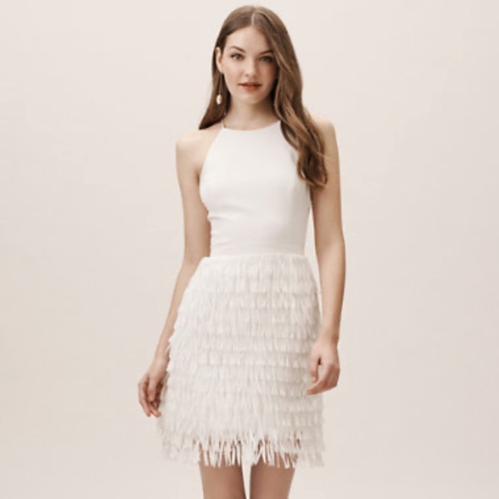 Aidan Mattox Bhldn White Promenade Dress